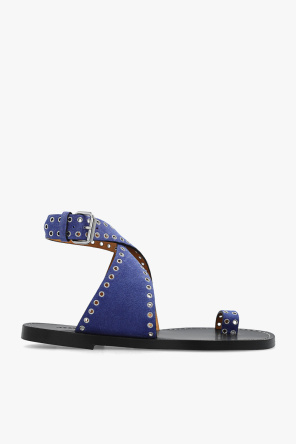 サンダル・ミュール Isabel Marant SS24 'Jools' sandals (23PSD0007FAA1B13S 01BK) Isabel Marant Leather Jools Sandals in Chestnut | FWRD